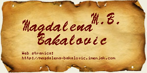 Magdalena Bakalović vizit kartica